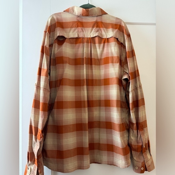 REI co-op shirt Outdoor Camp XL Orange Plaid Men’s Button Down Casual - Picture 3 of 12